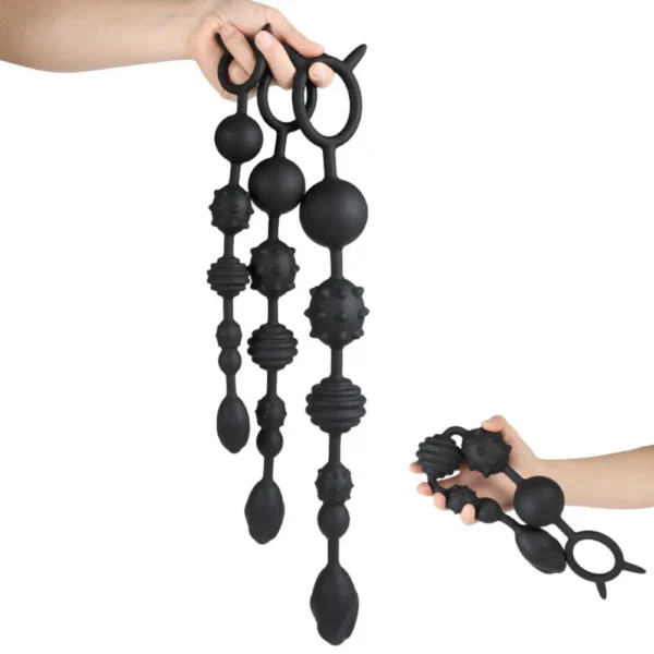 CHUỖI BI SILICON ĐA HOA VĂN C565 – SIZE L (49CM | BI 3.2–4.9CM)