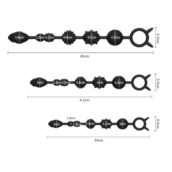CHUỖI BI SILICON ĐA HOA VĂN C565 – SIZE M (41CM | BI 2.1–4.2CM)